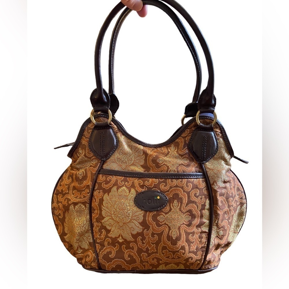 Holli handbag gold and brown embroidered bag